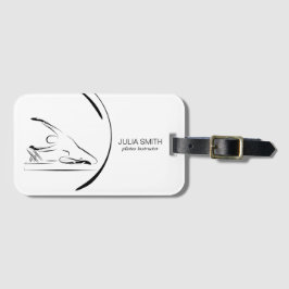 Pilates zeemeermin houding op de reformer bagagelabel