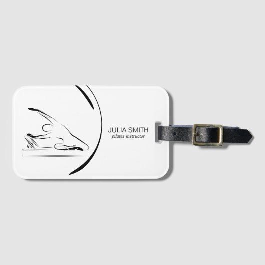 Pilates zeemeermin houding op de reformer bagagelabel (Voorkant (horizontaal))