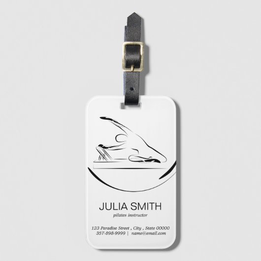 Pilates Zeemeermin op de hervormer Bagagelabel (Voorkant (verticaal))