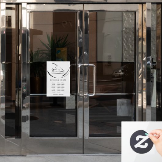 Pilates Zeemeermin op de hervormer Raamsticker (Kantoordeur)