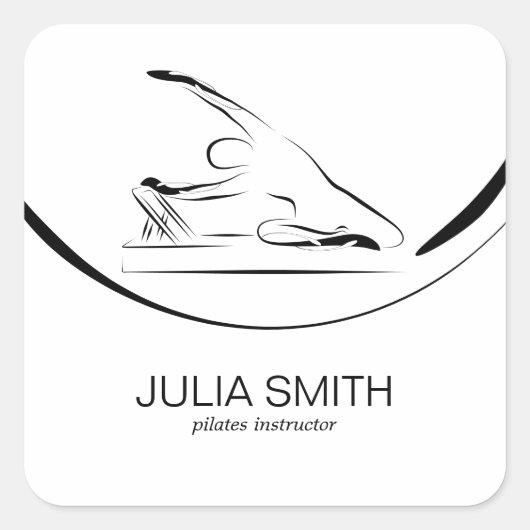 Pilates Zeemeermin op de hervormer Vierkante Sticker (Voorkant)