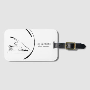 Pilates zeemeermin pose op de reformer bagagelabel