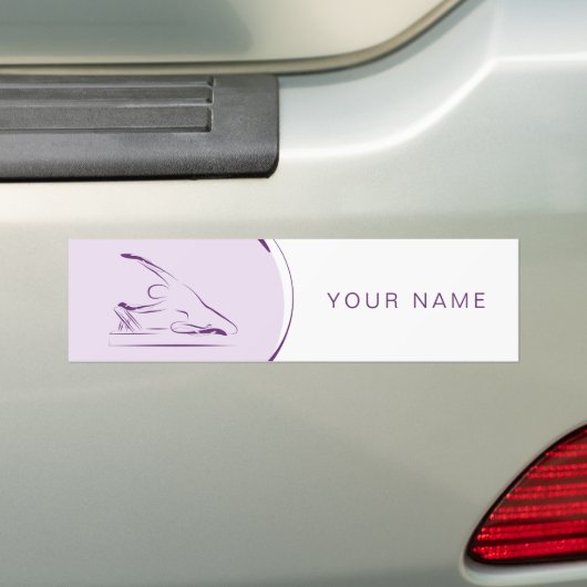 Pilates zeemeermin pose op de reformer | Kleur Bumpersticker (Op auto)