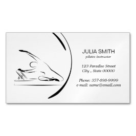 Pilates zeemeermin pose op de reformer magnetisch visitekaartje
