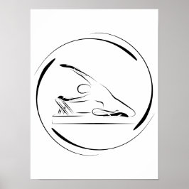 Pilates zeemeermin pose op de reformer poster