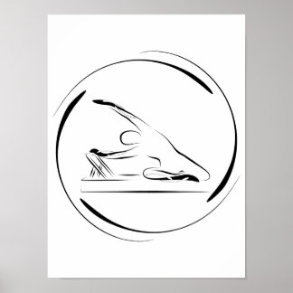 Pilates zeemeermin pose op de reformer poster