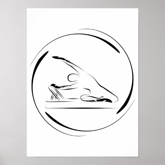 Pilates zeemeermin pose op de reformer poster (Voorkant)