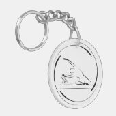 Pilates zeemeermin pose op de reformer sleutelhanger (Voorkant Links)