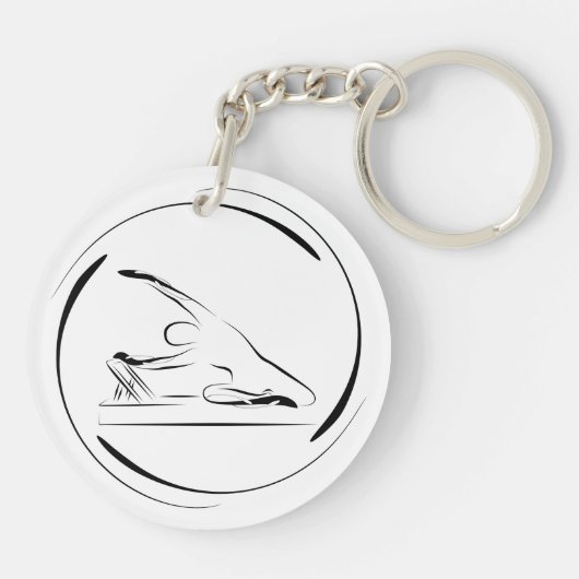 Pilates zeemeermin pose op de reformer sleutelhanger (Achterkant)