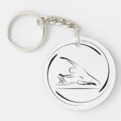 Pilates zeemeermin pose op de reformer sleutelhanger (Voorkant)