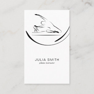 Pilates zeemeermin pose op de reformer visitekaartje