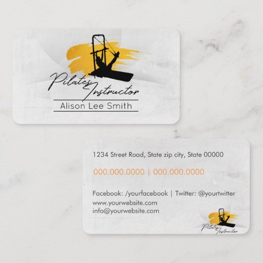 Pilatteninstructeur Visitekaartje (Voorkant / Achterkant)