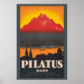 Pilatus Bahn Switzerland Vintage Poster 1910 (Voorkant)