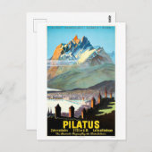 Pilatus, bergen, Zwitserland, oud reizen Briefkaart (Voorkant / Achterkant)