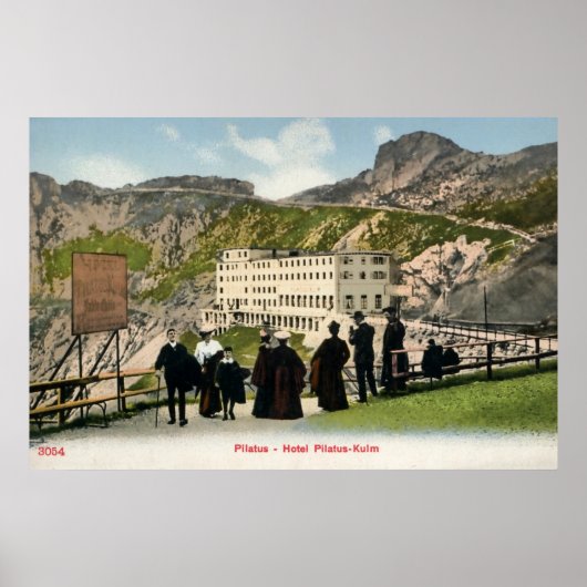 Pilatus Kulm belle époque Swiss Alps Poster (Voorkant)
