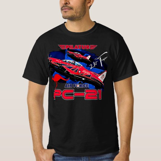 Pilatus PC-21 Advanced Pilot training Vliegtuig T-shirt (Voorkant)
