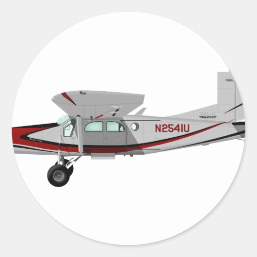 Pilatus PC-6 Turbo Porter Ronde Sticker (Voorkant)