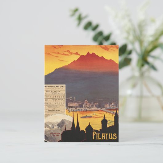 Pilatus, Sunset over the Mountain, Zwitserland Briefkaart (Staand voorkant)