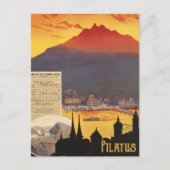 Pilatus, Sunset over the Mountain, Zwitserland Briefkaart (Voorkant)
