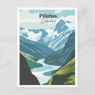 Pilatus Zwitserland Kunstwerk Reizen illustratie Briefkaart