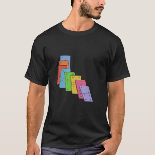 Pile Of Dominoes Domino Set Tile Game Dominos Game T-shirt (Voorkant)