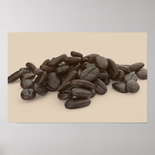 Pile of roasted coffee beans poster (Voorkant)