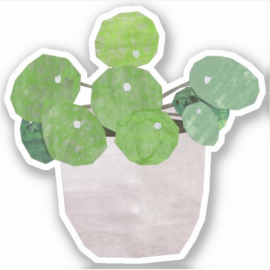 Pilea - huis plant sticker (Voorkant)