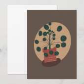 Pilea Plant Hand Drawn Wenskaart (Voorkant / Achterkant)