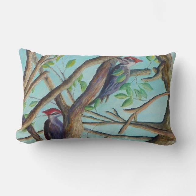 PILEAED WOODPECKERS Pillow Kussen (Voorkant)