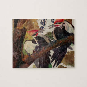 Pileated Woodpecker Audubon Bird Wildlife Painting Legpuzzel
