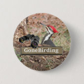 Pileated Woodpecker Birding magnet Ronde Button 5,7 Cm (Voorkant)