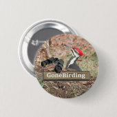 Pileated Woodpecker Birding magnet Ronde Button 5,7 Cm (Voorkant /achterkant)