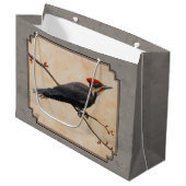 Pileated Woodpecker Gray Large Cadeautasje (Voorkant Gekanteld)