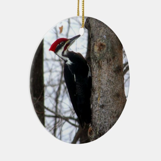 Pileated Woodpecker Keramisch Ornament (Rechts)