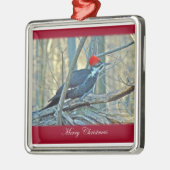 Pileated Woodpecker Merry Christmas Ornament (Links)