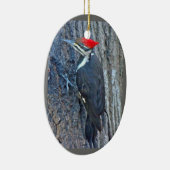 Pileated Woodpecker Merry Kerstversient Keramisch Ornament (Rechts)
