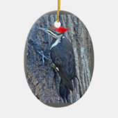 Pileated Woodpecker Merry Kerstversient Keramisch Ornament (Voorkant)