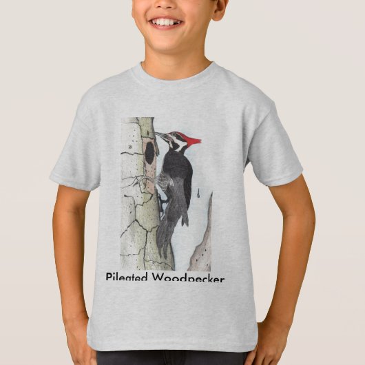 Pileated Woodpecker op Kinder T-Shirt (Voorkant)