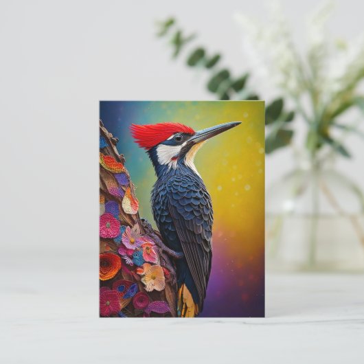 Pileated Woodpecker Postcard Briefkaart (Staand voorkant)