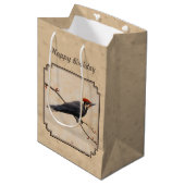 Pileated Woodpecker Tan Medium Cadeauzakje (Voorkant Gekanteld)