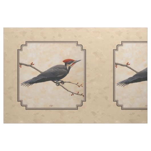 Pileated Woodpecker Tan Stof (Fat Quarter)
