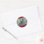 Pileed Woodpecker Merry-kerstartikelen Ronde Sticker (Envelop)