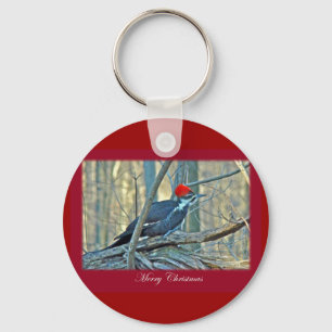 Pileed Woodpecker Merry-kerstartikelen Sleutelhanger