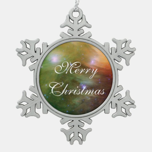 Pileiades sterren in infrarood SSC2007 07A Tin Sneeuwvlok Ornament (Voorkant)