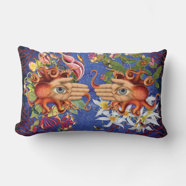 pilg Floral Fantasy Octopi Kussen (Voorkant)