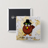 Pilgram Turkey Thanksgiving Button (Voorkant /achterkant)