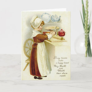  Pilgrim Baker Thanksgiving Wenskaart Feestdagen Kaart
