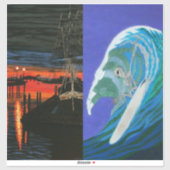 Pilgrim bij het ochtendschilderij en dag van de do sticker (Vel)