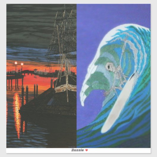 Pilgrim bij het ochtendschilderij en dag van de do sticker (Vel)