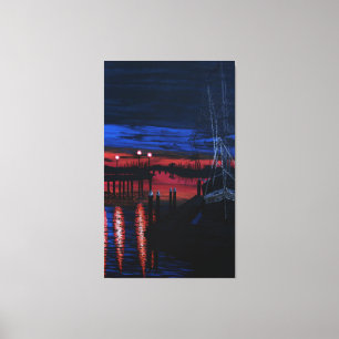 Pilgrim bij zonsopgang canvas afdruk